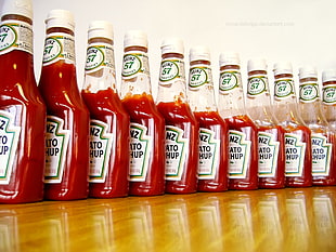 Tomato ketchup bottle lot HD wallpaper