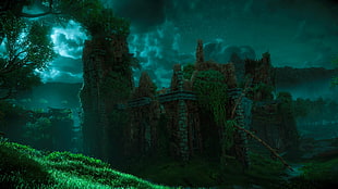 illustration of plant covered building, video games, Horizon: Zero Dawn, digital art, PlayStation 4 HD wallpaper