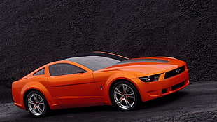 orange Ford Mustang, Ford Mustang, muscle cars