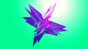 purple crystal illustration, abstract, digital art, shapes