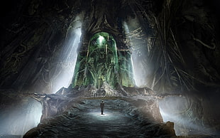 cave chamber game illustration HD wallpaper