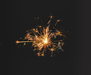 orange fire works, Bengal fire, Sparks, Dark background HD wallpaper