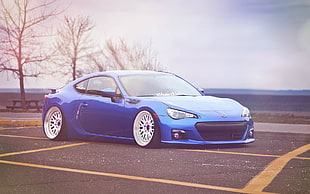 blue coupe, car, Subaru, Hellaflush, Subaru BRZ