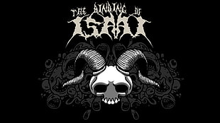 black and white skull illustration, Binding of Isaac, horns, video games HD wallpaper