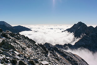 mountain covered in clouds