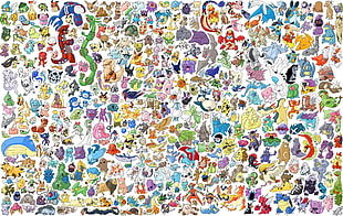 Pokemon illustration collection HD wallpaper