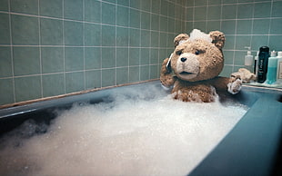 Ted on bath tub holding smartphone movie scene HD wallpaper