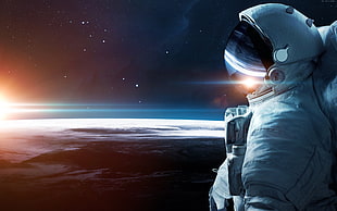 astronaut suit illustration, astronaut, stars, space HD wallpaper