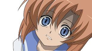 girl anime character in blue uniform top HD wallpaper