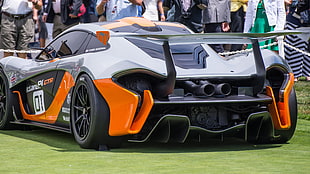 white and red ride on toy car, car, McLaren, McLaren P1, McLaren P1 GTR