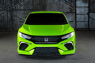green Honda sedan HD wallpaper