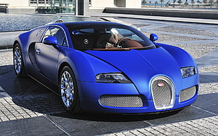 blue Bugatti coupe