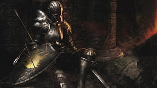 knight armor digital wallpaper, video games, Demon's Souls HD wallpaper