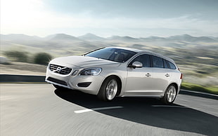 silver Volvo 5-door hatchback, vehicle, car, Volvo HD wallpaper