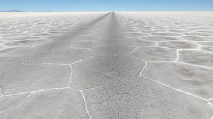 white and gray floral mattress, nature, landscape, horizon, salt lakes