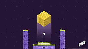 yellow and blue pixel game application, Fez , video games, Polytron