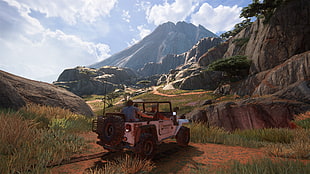 white and black SUV, Uncharted 4: A Thief's End, uncharted , PlayStation 4 HD wallpaper