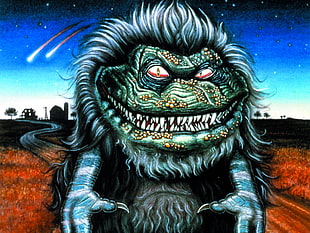green monster illustration HD wallpaper
