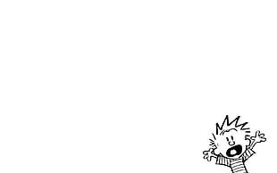 boy illustration, Calvin and Hobbes HD wallpaper