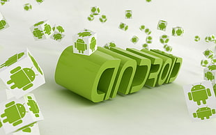 green Android 3d illustration HD wallpaper