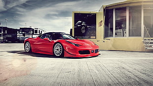 red luxury car, car, Ferrari, Ferrari 458 Italia GT3, red cars HD wallpaper