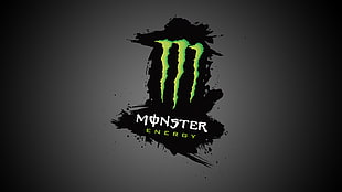Monster Energy logo, Monster Energy, energy drinks, green, black
