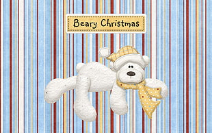 Beary Christmas digital wallpaper HD wallpaper
