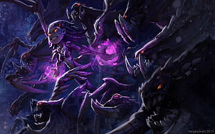 purple dressed monster graphic illustration, StarCraft, Queen of Blades, Zergs, StarCraft II : Heart Of The Swarm HD wallpaper