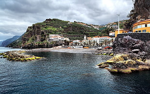 calm body of water, landscape, cityscape, Ponta do Sol, Portugal HD wallpaper