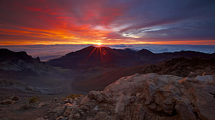 mountain peak, nature, landscape, sunset, mountains