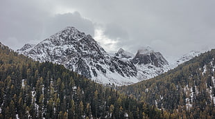 aerial view of snowy mountain