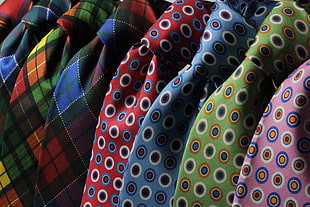 close up photo of a neckties HD wallpaper