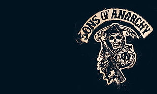 Sons of Anarchy logo, Sons Of Anarchy, skull, typography HD wallpaper