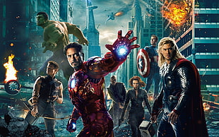 Marvel Avengers digital wallpaper, The Avengers, Hawkeye, Iron Man, Hulk HD wallpaper