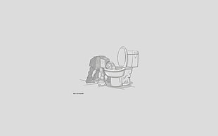 toilet bowl with cistern illustration, Star Wars, toilets, minimalism, humor HD wallpaper