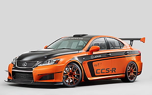 orange and black Lexus CCS-R sedan