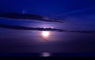 silhouette of sea at golden hour