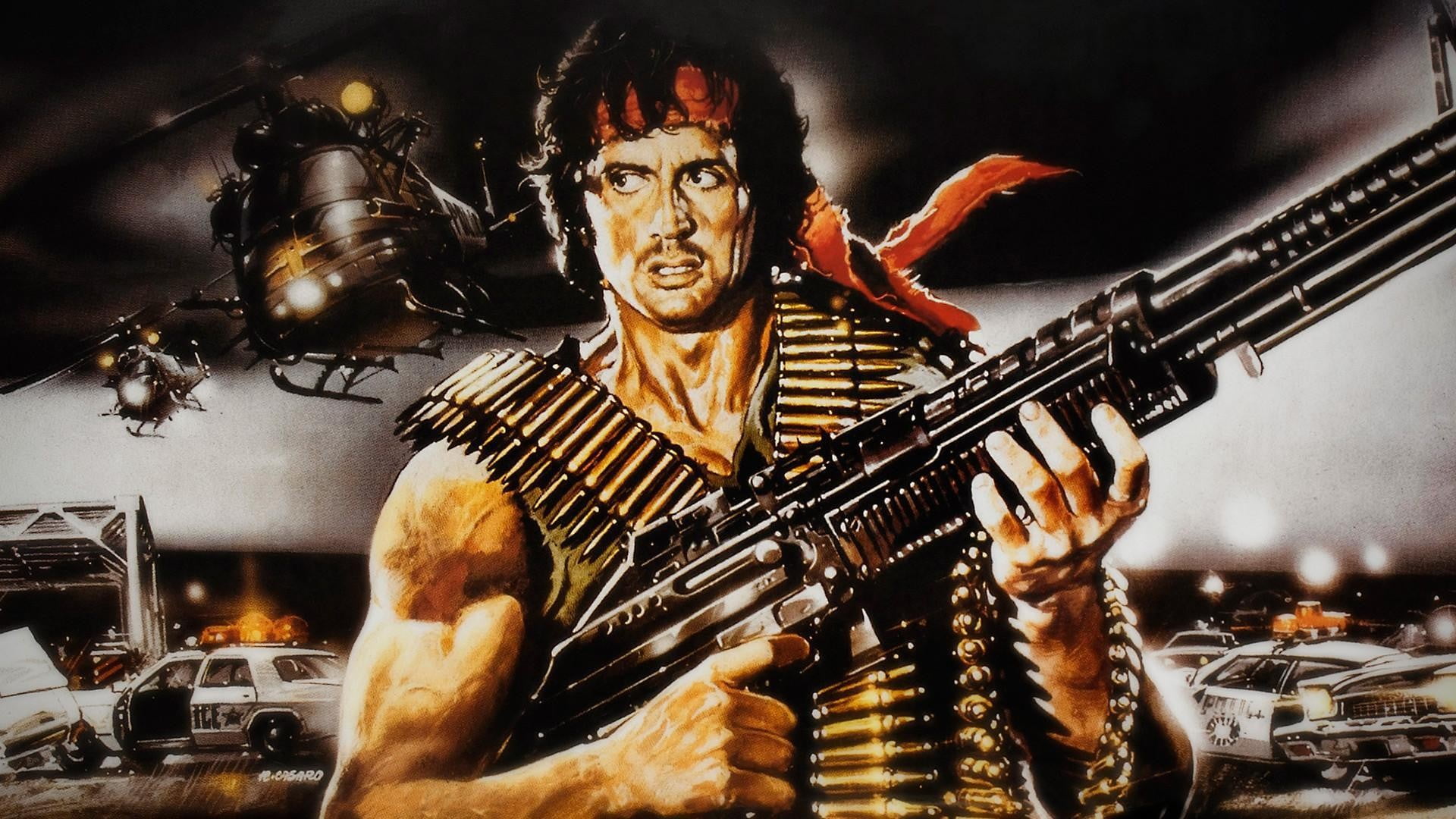 Man in red bandana holding rifle digital wallpaper, movies, Rambo, movie  art HD wallpaper | Wallpaper Flare