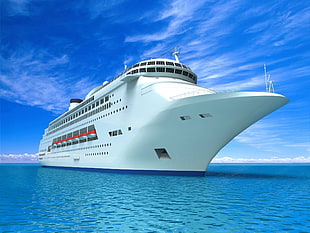 white ship on sea during daytime HD wallpaper