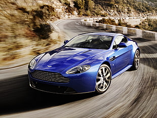 blue sports car HD wallpaper