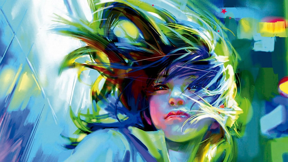 Woman’s portrait multicolored painting HD wallpaper | Wallpaper Flare