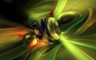 green , brown and black abstract illustration HD wallpaper