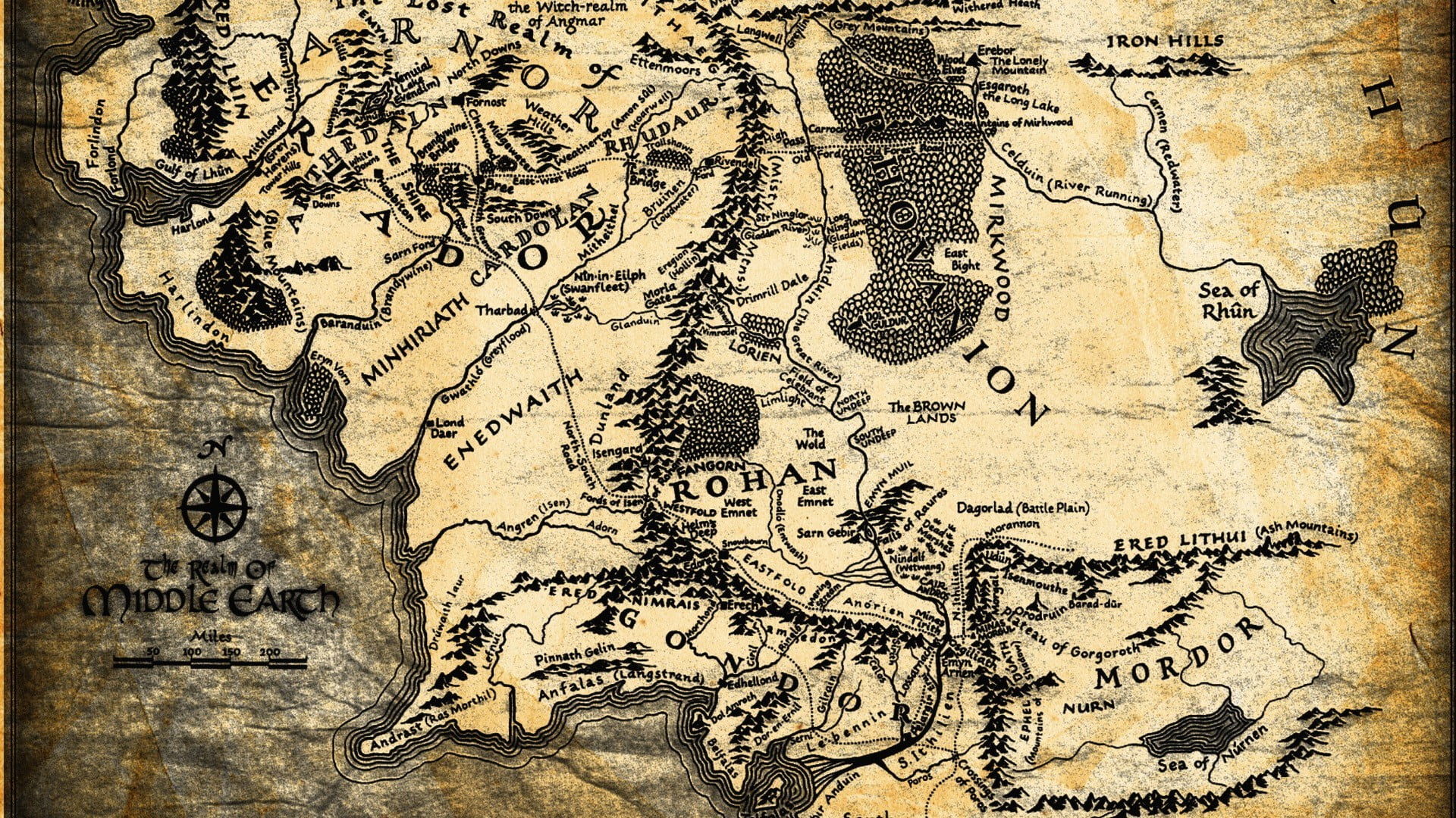Middle Earth map illustration, Middle-earth, map, The Lord of the Rings HD  wallpaper | Wallpaper Flare