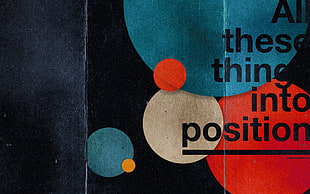 All These Things Into Position book, typography, circle, grunge HD wallpaper