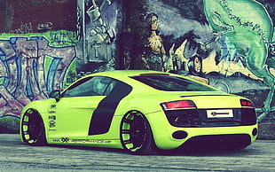 green coupe, car, Audi R8 HD wallpaper