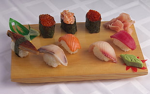 platter of assorted sashimi HD wallpaper