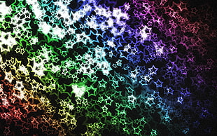 multi-colored star effect decor HD wallpaper