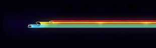 Pac-Man rainbow dash illustration, gamers, Gamer, colorful, dual monitors
