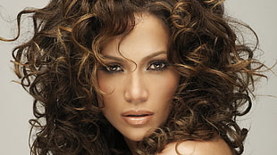 woman brown hair on white background HD wallpaper