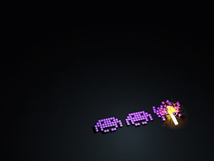 purple fuse bead decor, Space Invaders HD wallpaper
